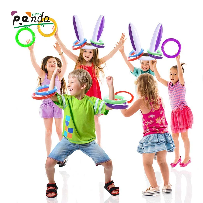 Inflatable Bunny Ears Ring Toss Toys For Children Easter Gift Kids Family School Party Game Indoor Outdoor | Игрушки и хобби