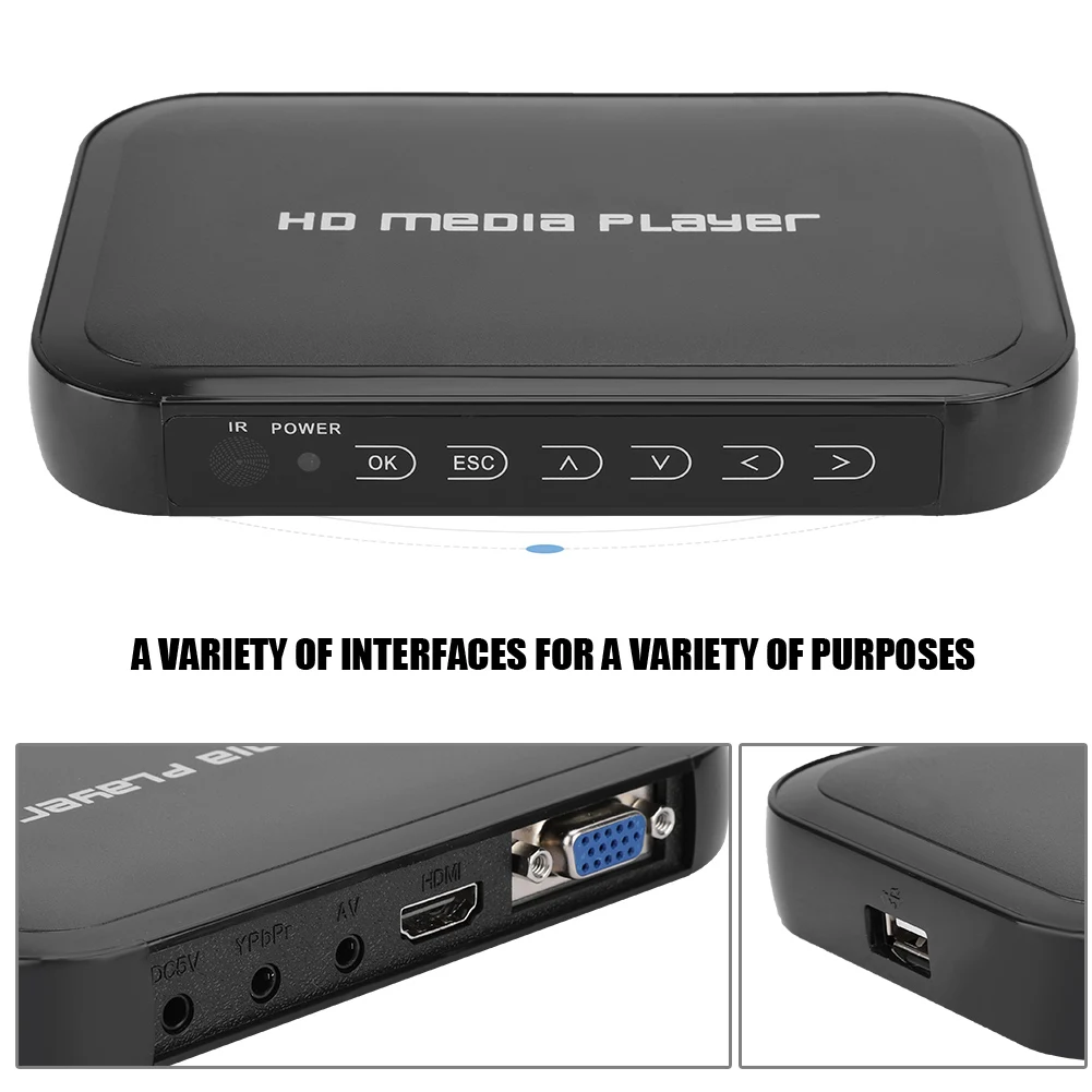 Мультимедийный плеер 1080P Full HD мультимедийный проигрыватель AV VGA HDMI интерфейсы для