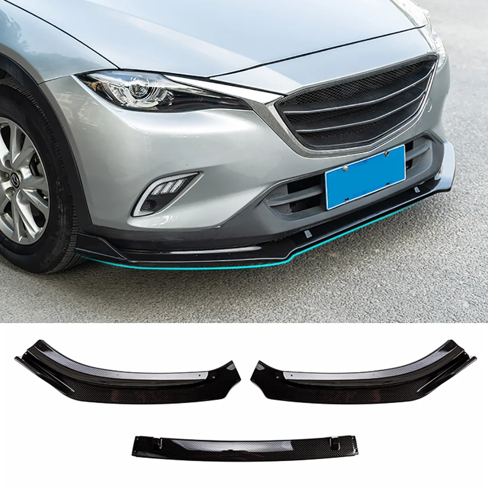 AITWATT для Mazda CX-4 карбоновое волокно передний угловой бампер Противоскользящий протектор для губ защитные крышки Спойлер 3 шт. автомобильный Стайлинг