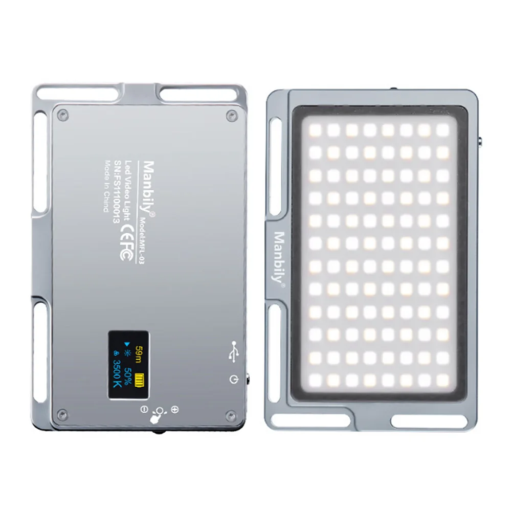 

96 LEDs Fill Practical Aluminum Alloy Video Light Portable Photographic Mini Pocket Lamp Dimmable Rechargeable Phone Camera