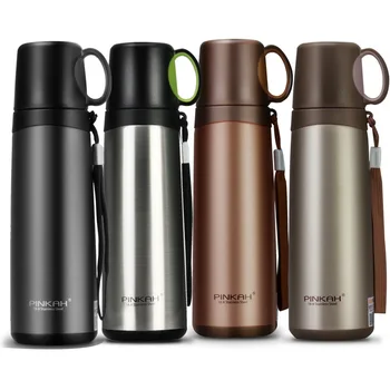 

500ml Flask for Hot Water Thermal Bottle Large Stainless Steel Leakproof Cover Hydro Flask Gourde Isotherme Drinkware AC50BW