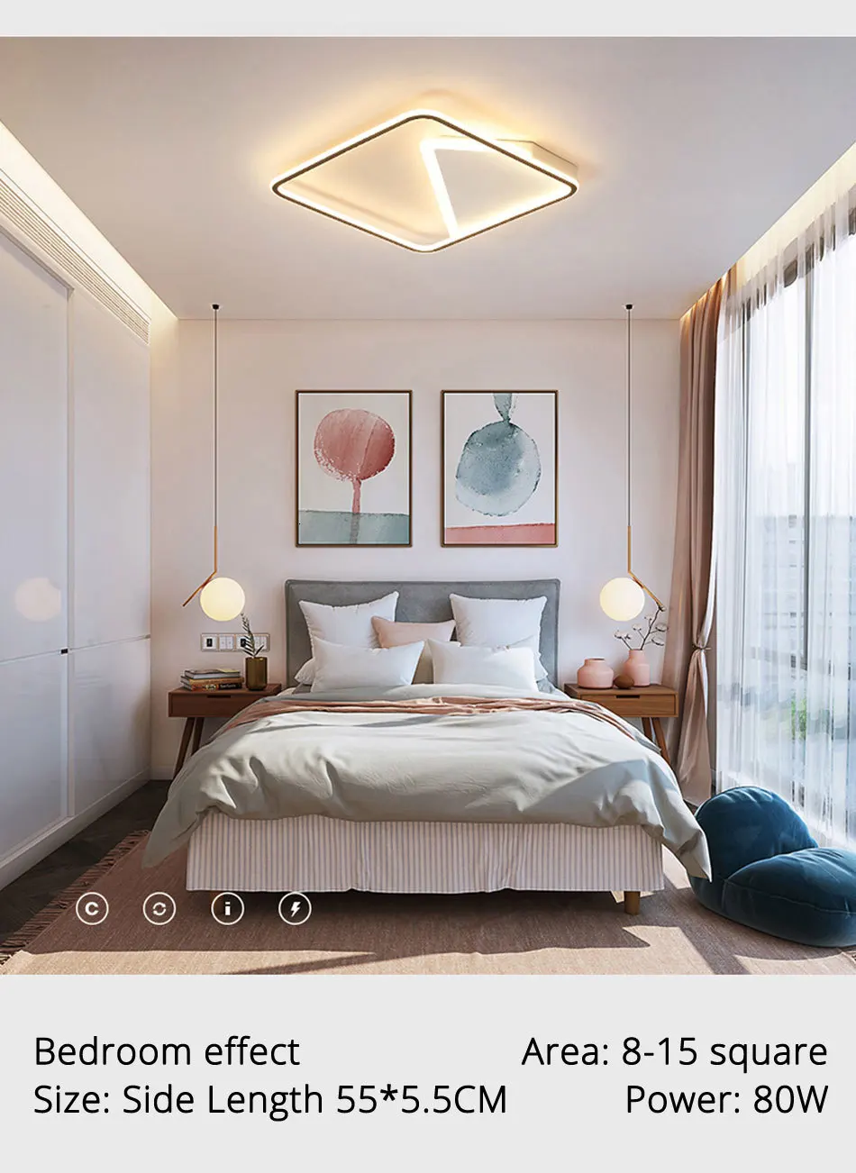 Modern Round/Square Led Ceiling lamps For Living Room Bedroom Dining Room Light Fixtures Lustres Lampadari dero