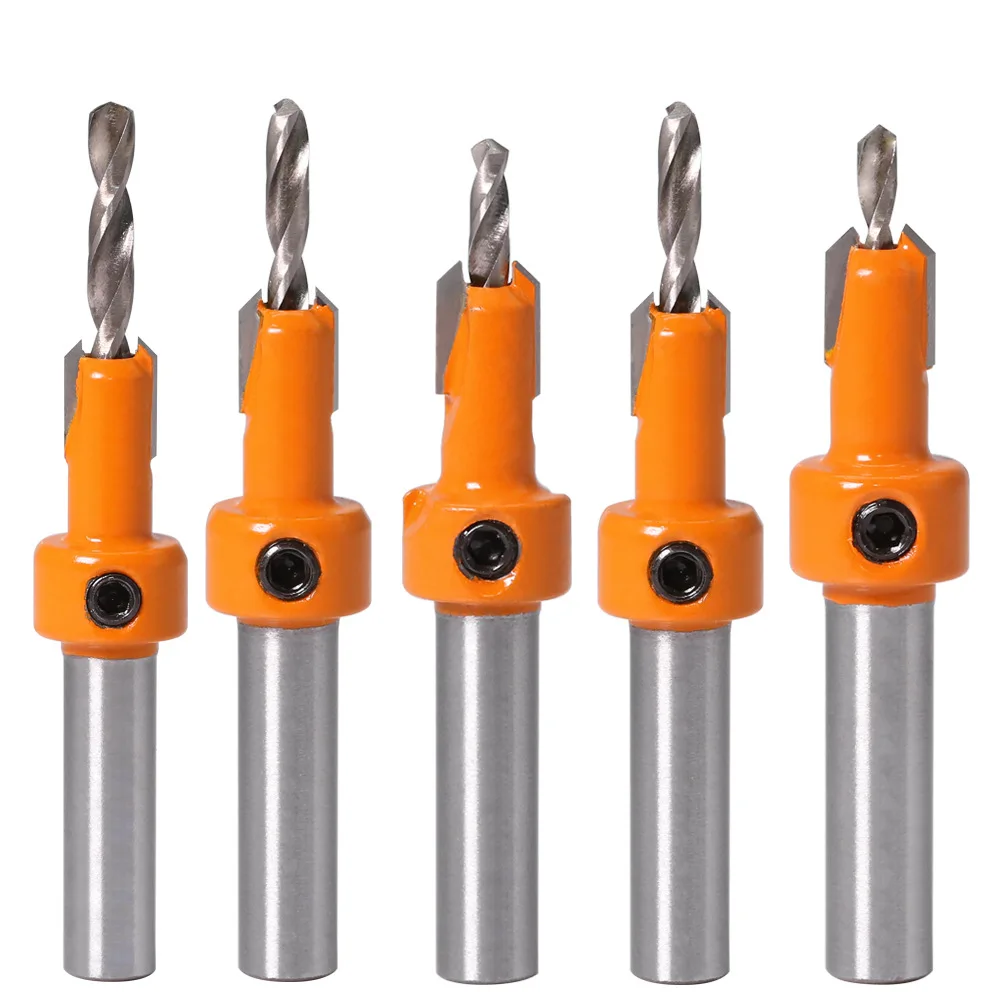 

8mm Shank Woodworking Countersink Router Bit Set Screw Extractor Remon Demolition for Wood Milling Cutter