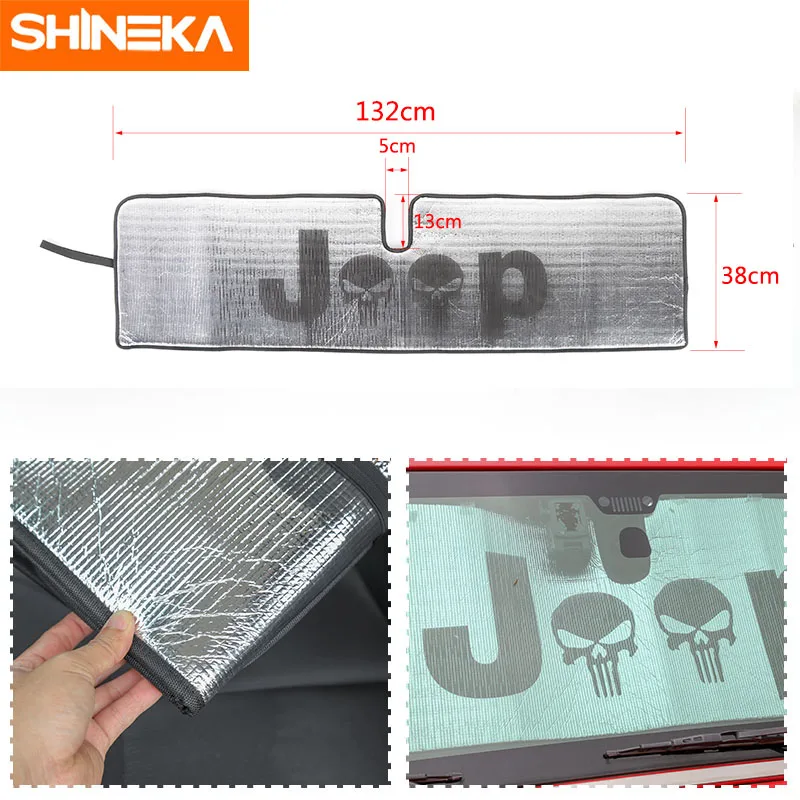 SHIENKA солнцезащитные очки для Jeep Wrangler JK 2007- Защита от солнца на лобовое стекло Защита от солнца защита от УФ-лучи для Jeep Wrangler JK