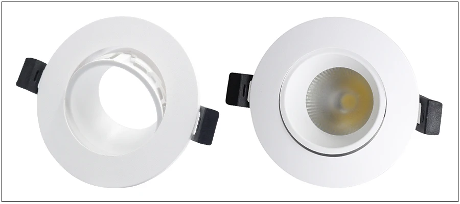 LEDIARY New MR16 GU10 Downlight Frame White Frosted Plastic Recessed Ceiling Downlight Fitting 75mm Cut Hole Anti-glare Design