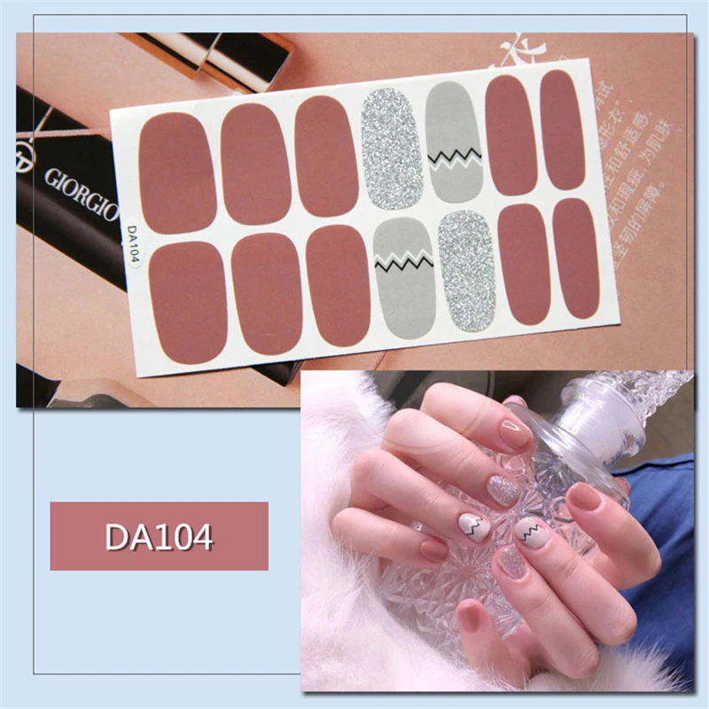 Nusx Full Cover Colorful 3D Nail Stickers Warps Adhesive Decals Foils Polish DIY Nail Art Sticker 3