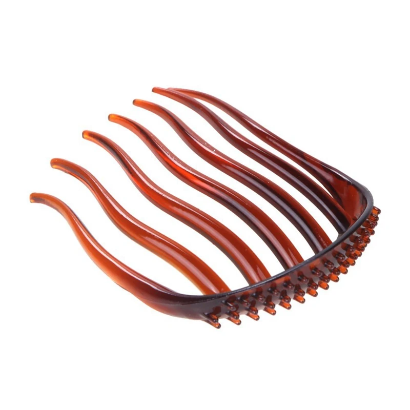 

2pcs Bump It Up Volume Inserts Hair Clip for Ponytail Bouffant Styles Hair Comb coffee