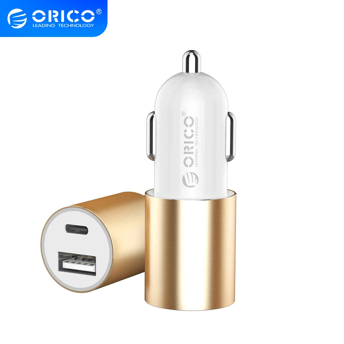 Автомобильное зарядное устройство ORICO 15 5 Вт 3.1A с двумя usb-разъемами Type-C быстрая