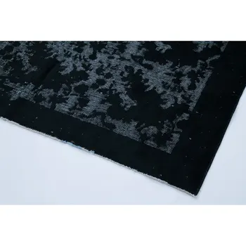 

158x250 Cm Black Handmade Over Dyed Rug-5x8 Ft