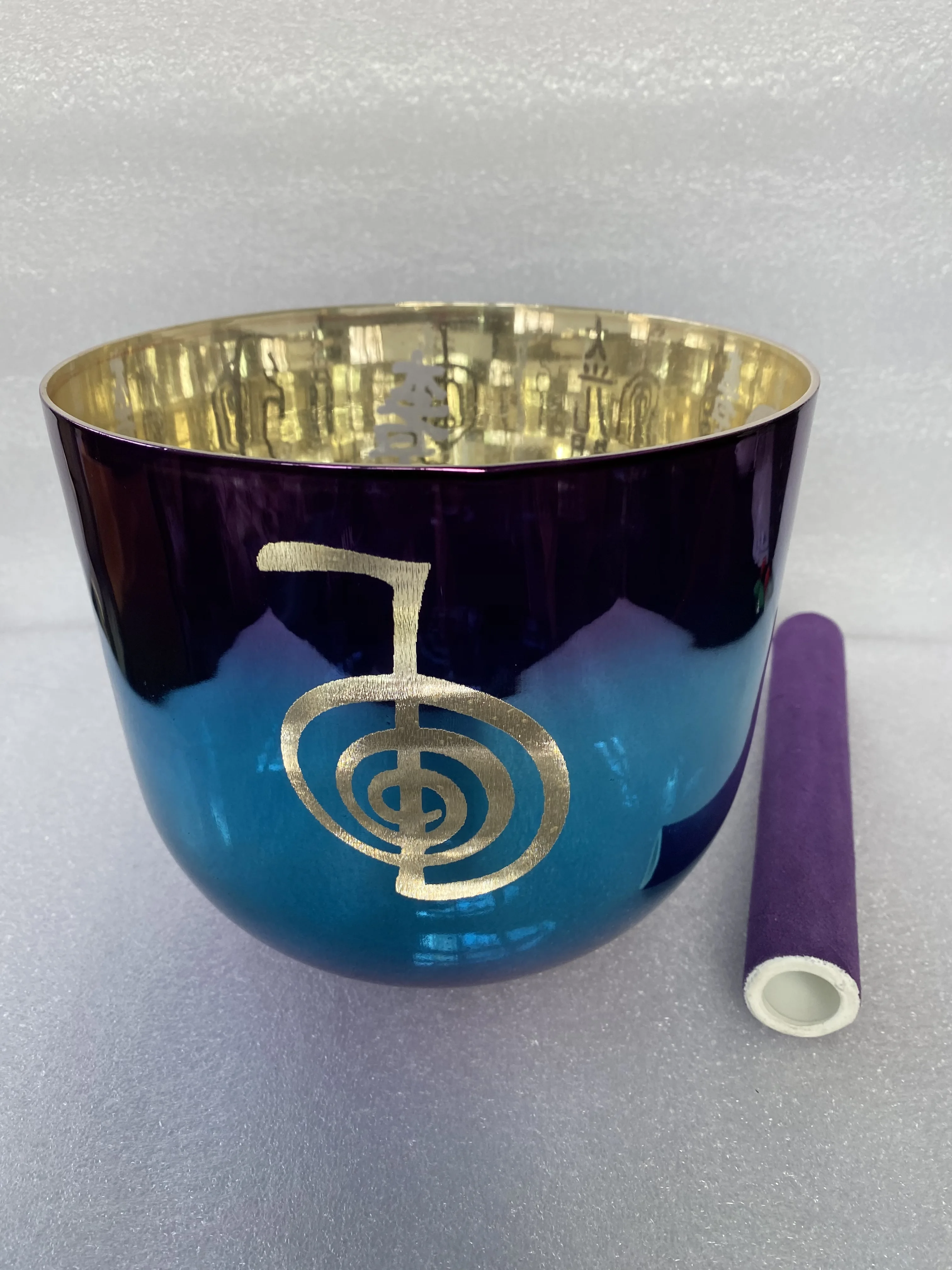 

3rd octave G note perfect pitch throat chakra 432hz with engraving shinny mixed color for sound theraphy.