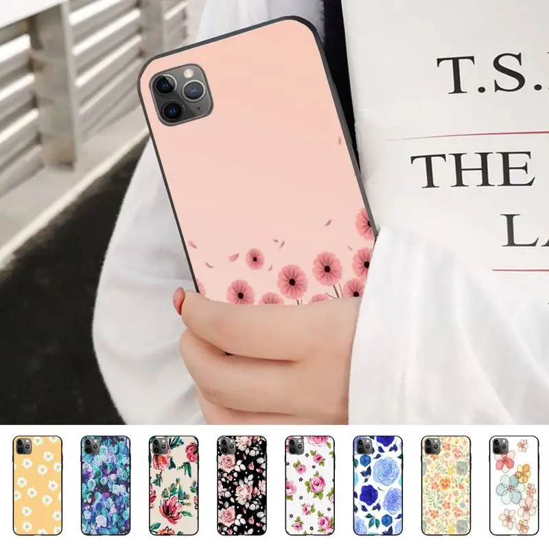 Красивый Шикарный чехол для телефона с цветами IphoneX XS 11 11Pro 5 5s SE 6 6s Plus 7 8