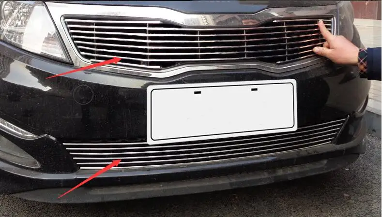 Автомобильный Стайлинг, подходит для kia Optima K5 2011-, качественная Решетка переднего бампера из нержавеющей стали, сетка вокруг отделки гоночных Грилей