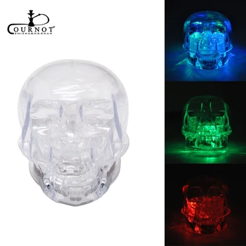 

COURNOT Cool Skull Acrylic Herb Grinder With RGB LED Light 54MM 2 Piece 3Colors Light Plastic Tobacco Grinder Adapt To The Night