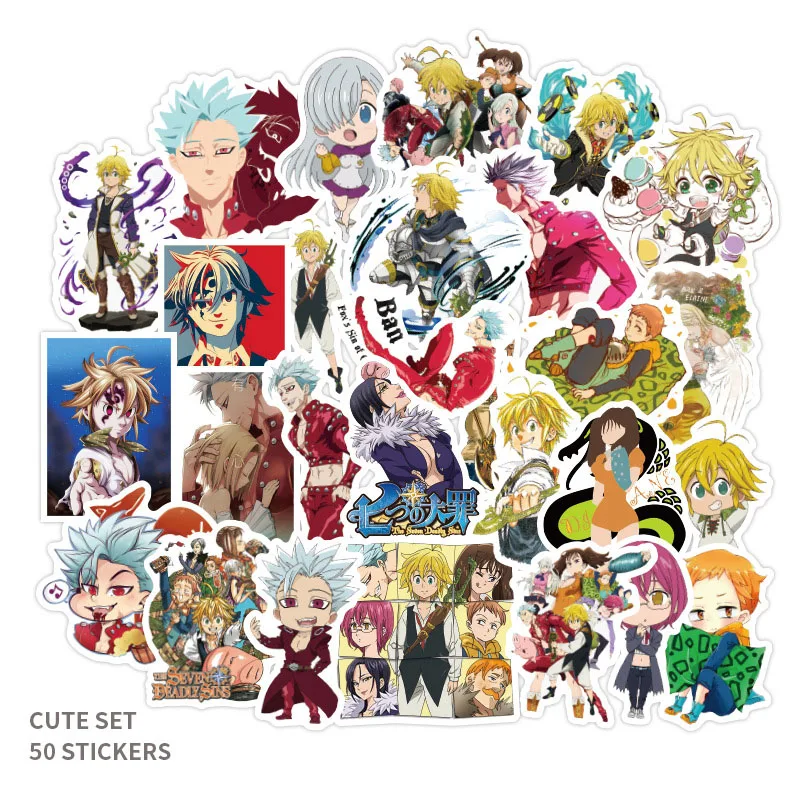 Наклейки аниме Семь смертных грехов 50 шт./компл. | Игрушки и хобби