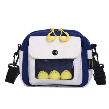 

Fashion Cute Solid Color Canvas Cross-body Bag Novel Trend Women's Zipper Messenger Bag.w