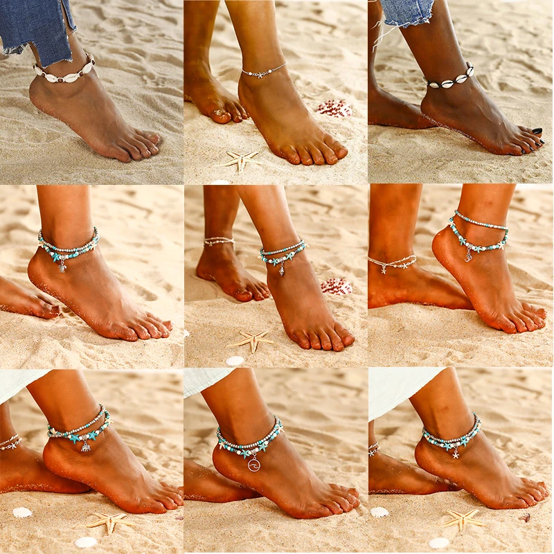 Gold Metal Shell Elephant Summer Anklets Barefoot Sandals Foot Summer Double Layers Anklets On Foot Ankle Bracelets 2020 Gifts Gold Metal Shell Elephant Summer Anklets Barefoot Sandals Foot Summer Double Layers Anklets On Foot Ankle Bracelets 2020 Gifts