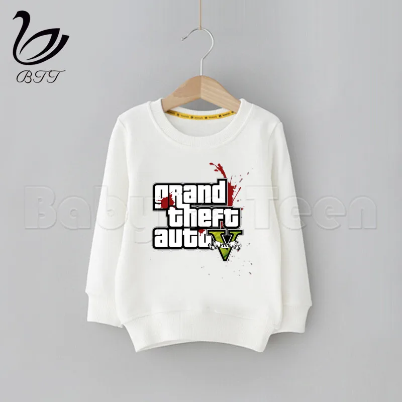 Kids Grand Theft Auto GTA Cartoon Hoodies Spring Casual Hoodies Sweatshirts Children Solid Color Hoodies Sweatshirt