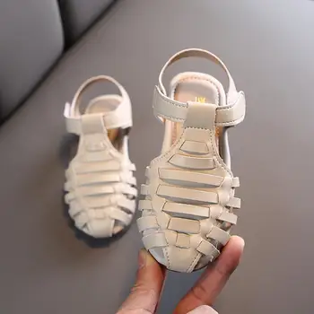 

2020 New Baby Little Girl Flat Summer Fashion Cutout Sandals Toddler Kid Beach Sandals Children Princess Shoes 1 2 3 4 5 6 Years