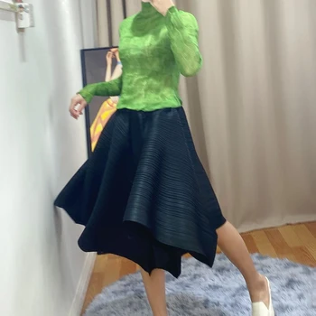 

Changpleat 2020 summer new women Loose pants Miyak Pleated Fashion Solid Large Size Elastic waist Female Wide leg pants Tide p67