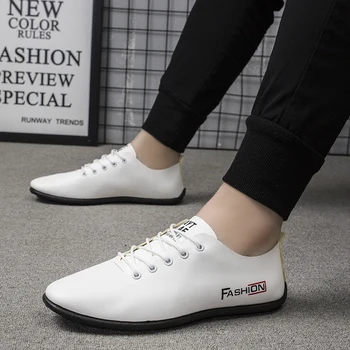 

Mens Shoes Brand Loafers Summer Men PU Leather Moccasins Light Breathable Lace Up Boat Shoes 2020 Driving Shoes