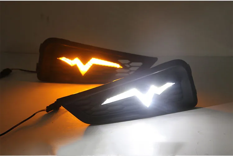 EOsuns led drl дневные ходовые огни для Honda city- с динамическим движущимся желтым поворотным сигналом и синим ночным светом