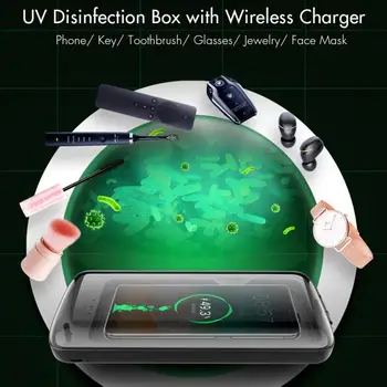 

Mobile Phone Sterilization Case Box Wireless Charger Ultraviolet Sterilization Sterilization Box 10W Wireless Fast Charge
