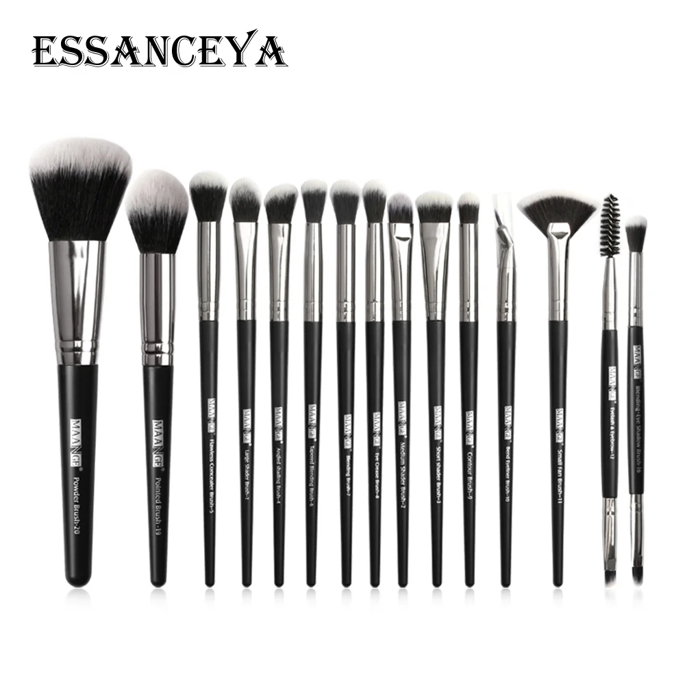 ESSANCEYA, 15 шт., набор профессиональных кистей для макияжа, кисть для смешивания глаз, кисть для пудры, затенения, контура, косметическая Кисть для макияжа, набор для красоты