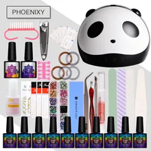 Полный маникюрный набор с лампой 24 Вт Гель-лак для ногтей набор Инструменты для маникюра Набор для ногтей 10 шт Гель-лак все для маникюра ногтей
