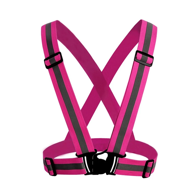 Высокий светоотражающий жилет для мужчин и женщин Рабочая Предупреждение для бега велокросса занятия спортом Топы - Цвет: Pink