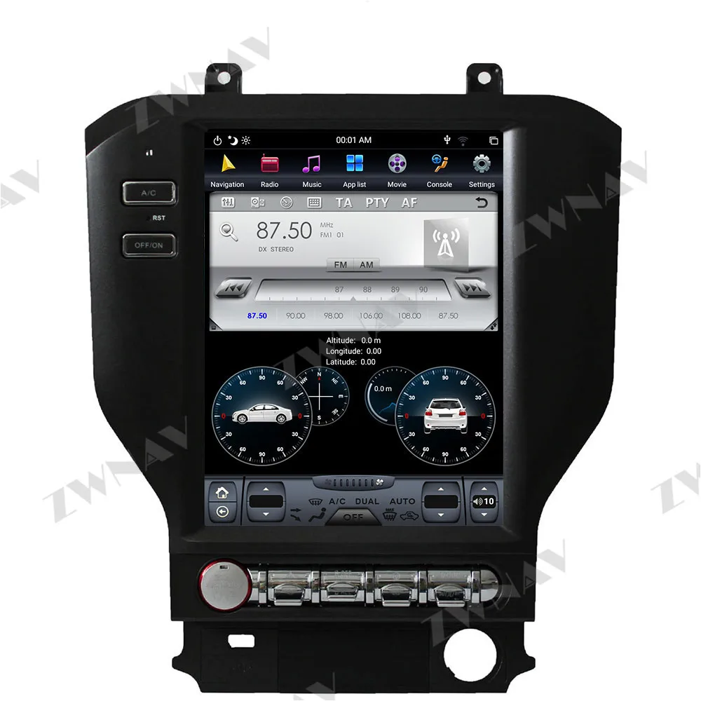 128G Tesla Screen Carplay For 2015 2016 2017 2018 2019 Ford Mustang Android 10 Unit Car Multimedia Player GPS Radio Audio Stereo