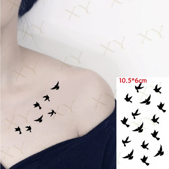 Impermeável Tatuagem Temporária Etiqueta Personalidade Inglês Carta Ins  Black Bird Pigeon Flash Tatoo Falso Tatto para Crianças Mulheres Homens -  AliExpress