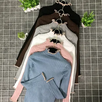 

Knitted Warm Sweater Women Harajuku Turtleneck Pullovers Long Sleeve Winter Top Female Sweater Casual Solid O-neck Women Sweater