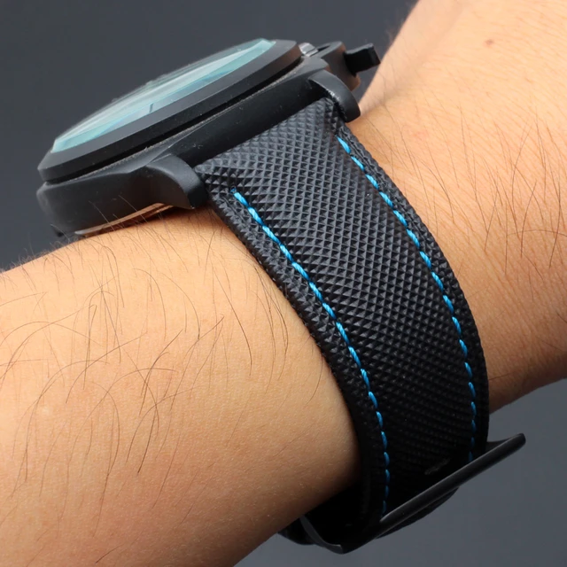 Stainless Steel Carbon Fiber Blue Link Bracelet – Fire & Ice