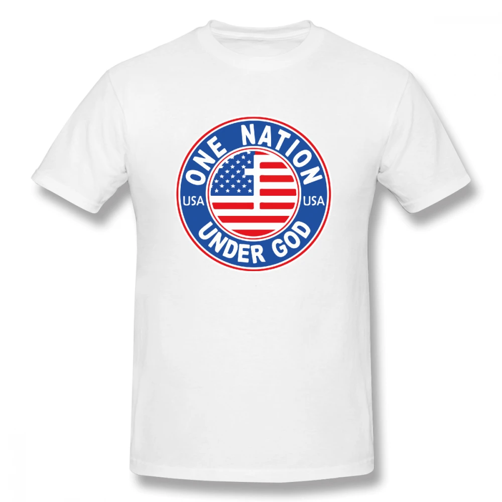 

America One Nation Under God t shirt men Casual Fashion Men's Basic Short Sleeve T-Shirt boy girl hip hop t-shirt top tees
