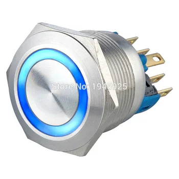 

10 pieces 22mm stainless steel led 12V momentary or self locking 1NO1NC Vandal Resistant push button switch