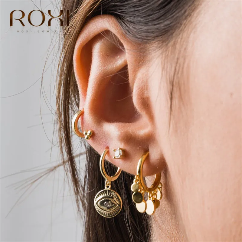 ROXI новые модные круглые серьги с кисточками для женщин из стерлингового серебра 925 пробы сережки oorbellen pendientes маленькие серьги-гвоздики