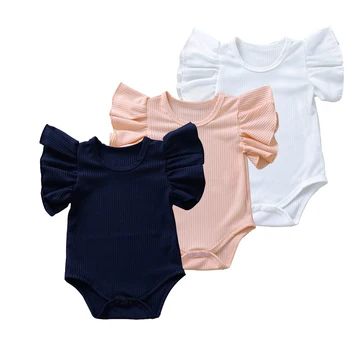 

Solid Baby Bodysuits Fashion Casual Newborn Infant Baby Girl Ruffle Romper Jumpsuit Bodysuit Clothes Outfit Sunsuit 0-18 Months