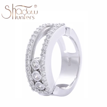 

SHADOWHUNTERS Real 100% 925 Sterling Silver Move Stone Bague Femme Stelring 925 Silver Jewelry Making Women Gift
