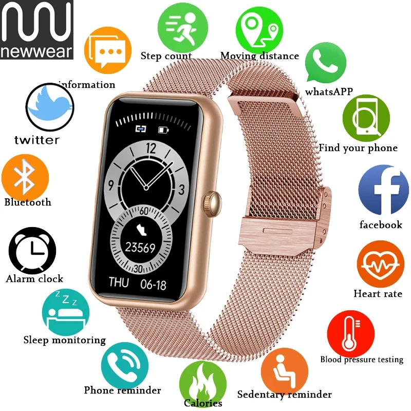NEWWEAR Smart Watch Women For Xiaomi Bracelet Sport Fitness Men Smartwatch Heart Rate IP68 Waterproof Ladies SmartBand | Электроника