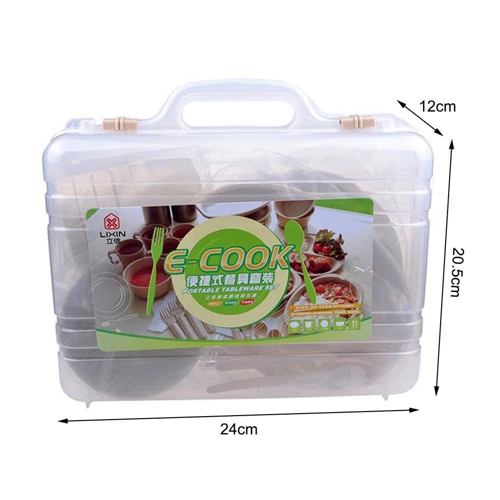 

New 12pcs/24Pcs Picnic Camping Outdoor Reusable Outdoor Tableware Dishes Set for Hiking Traveling Convenient Travel