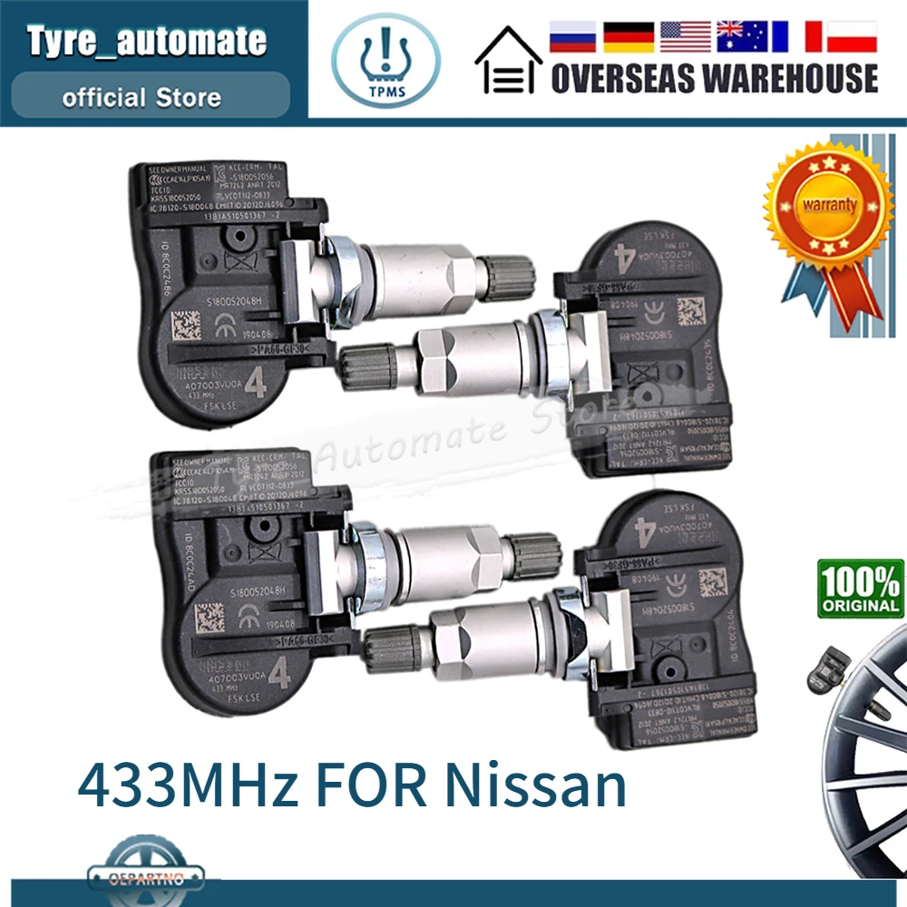 433MHz TPMS Sensor 40700-3VU0A Tyre Pressure Sensors FOR Nissan Pulsar Qashqai II TIIDA TEANA X-Trail Rogue 407003VU0A | Автомобили и