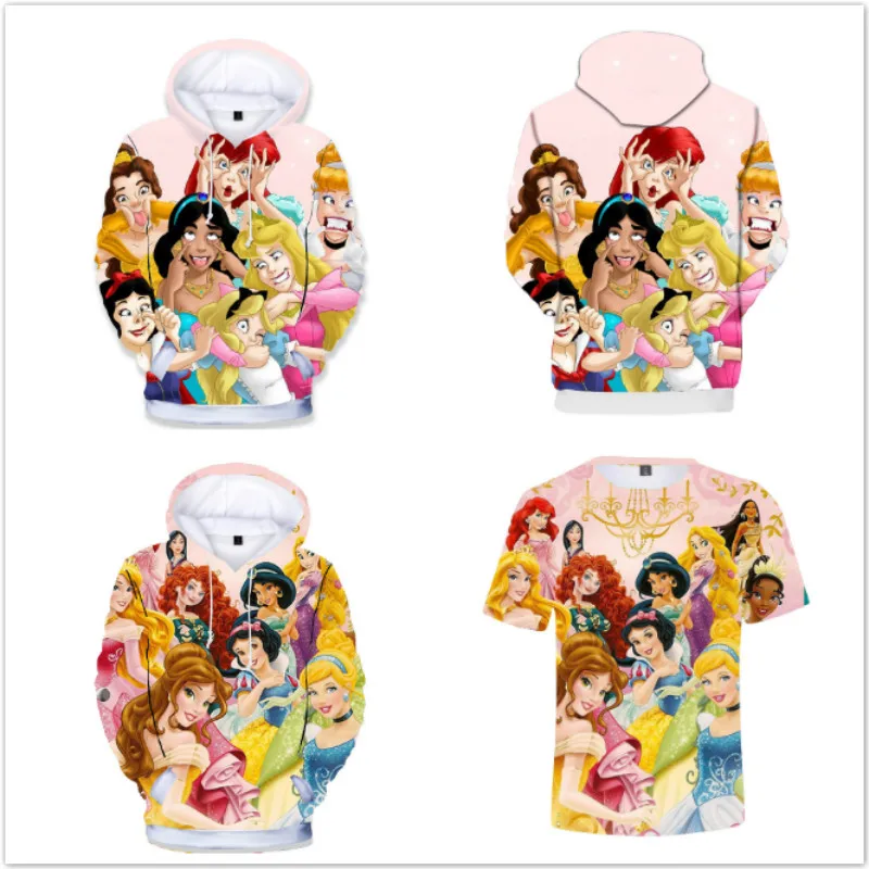 3D мультфильм Harajuku VOGUE принцесса печати толстовки свитер для маленьких мальчиков детская одежда костюмы для маленьких девочек Детская футболка с длинными рукавами