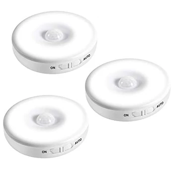

Motion Sensor LED Night Light, Rechargeable Night Lights, Double Control, Hallway Cabinet Closet Stairs Bedroom,3 Packs