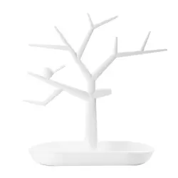 Винтажный Белый Органайзер для дерева ювелирных изделий, демонстрационный держатель для колец