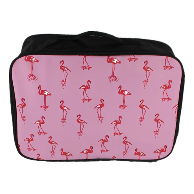 Pink flamingo S Дорожная сумка для багажа с героями мультфильмов, моющаяся сумка для хранения, переносная сумка для хранения одежды, сумка для хранения, дорожные принадлежности, отделочная большая сумка - Цвет: Pink flamingo S