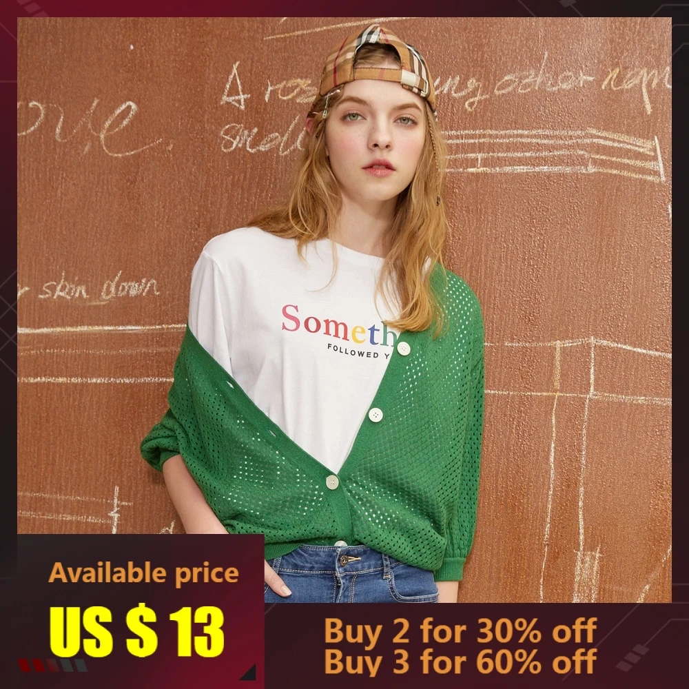 

Metersbonwe Knitted Cardigan Women 2019 Summer Simple Solid Straight Bottom Clothing Thin Sweater Fashion Cardigan for Female