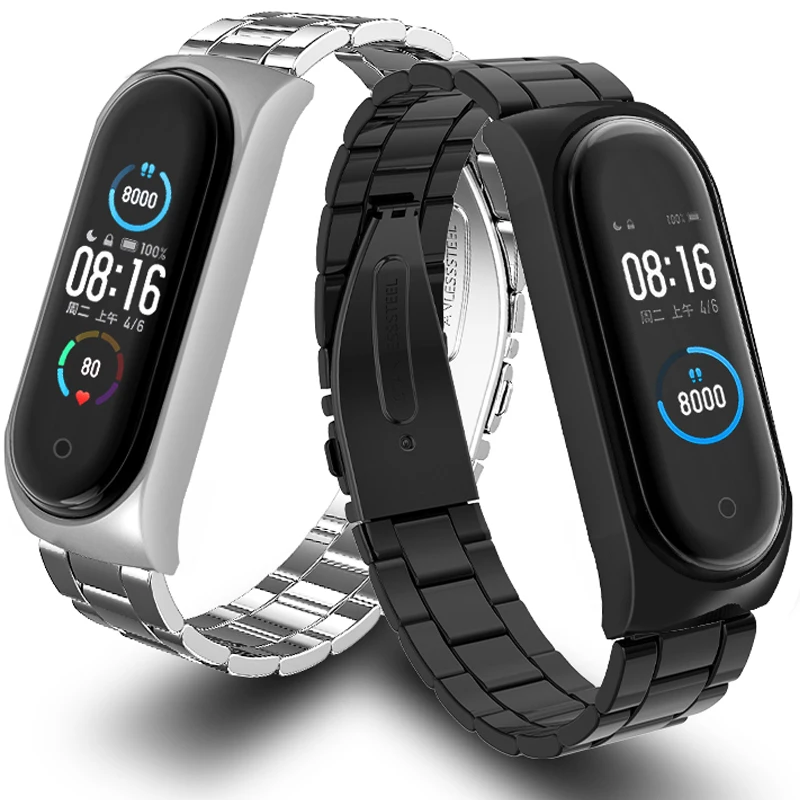 

Ремешок для смарт-браслета Xiaomi Mi Band 5, 4, 3, из нержавеющей стали