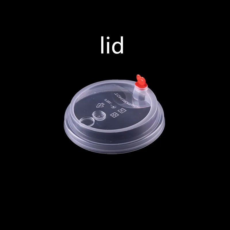 transparent lid 50 шт. креативные изоляционные одноразовые чашки против скальдинга праздничный свадебный сувенир на День святого Валентина бумажная чашка с крышкой и рукавами любви - Цвет: transparent lid