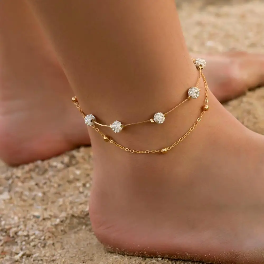 2Pcs / Set Anklets For Women Foot Accessories 2020 Summer Beach Barefoot Sandals Bracelet Ankle On The Leg Female 2Pcs / Set Anklets For Women Foot Accessories 2020 Summer Beach Barefoot Sandals Bracelet Ankle On The Leg Female