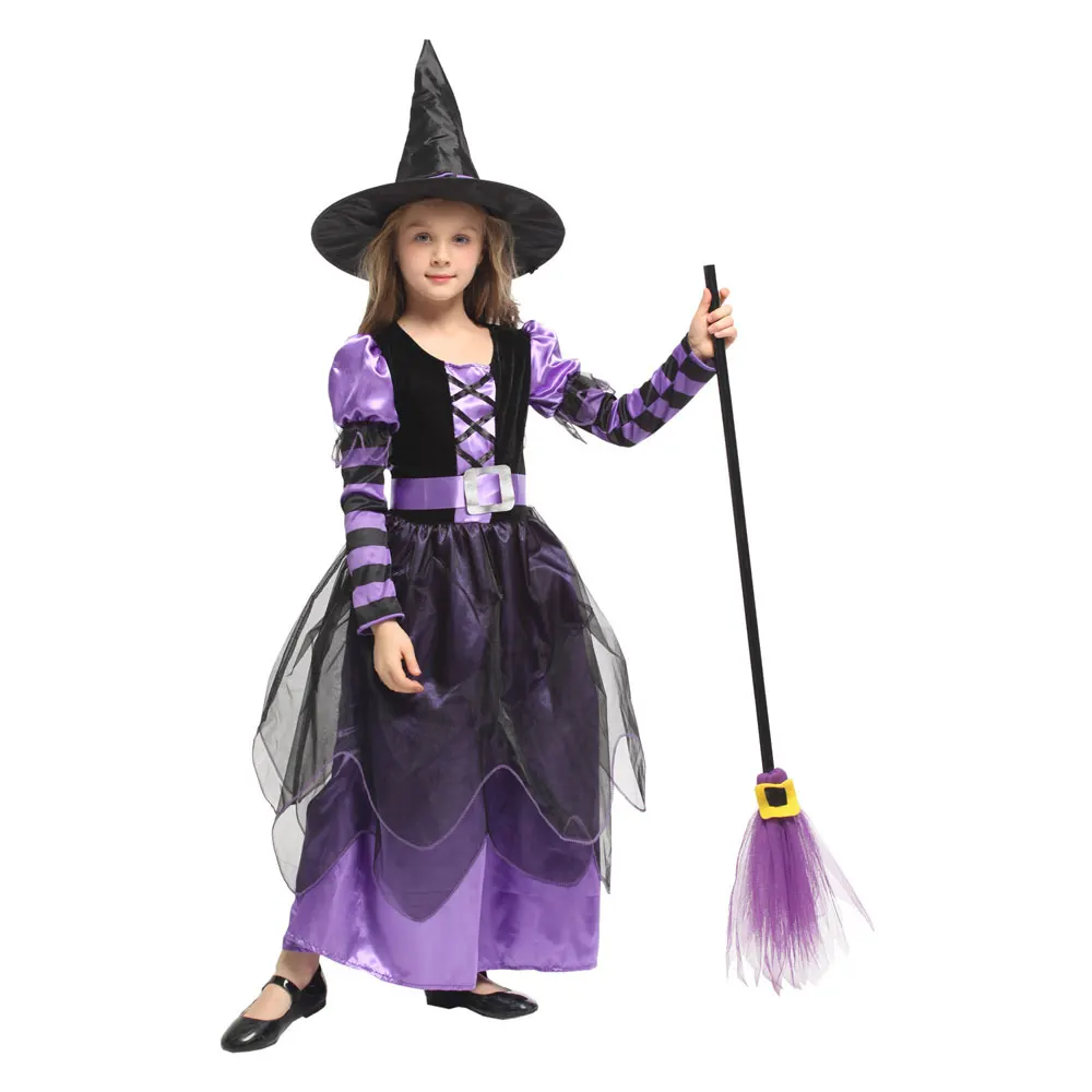 

Little Naughty Violet Witch Costume Sorceress Costumes for Girls Girl Halloween Purim Party Carnival Cosplay Dress Up